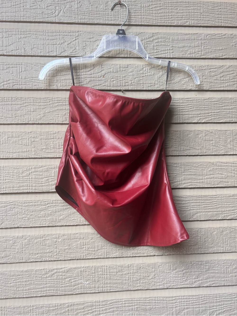 Red Strapless Top